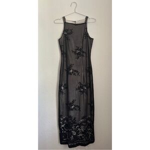 All That Jazz Vintage Black Floral Lace Dress